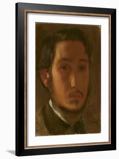 Self-Portrait with White Collar, c.1857-Edgar Degas-Framed Giclee Print