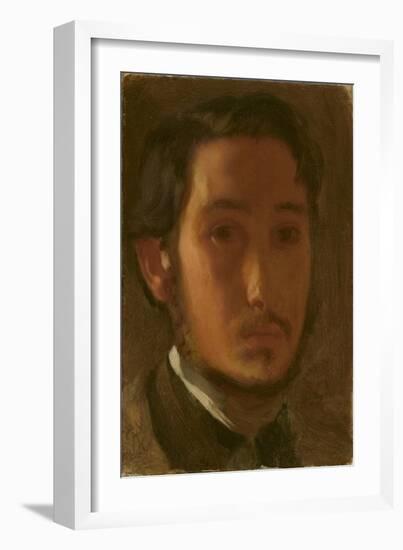 Self-Portrait with White Collar, c.1857-Edgar Degas-Framed Giclee Print