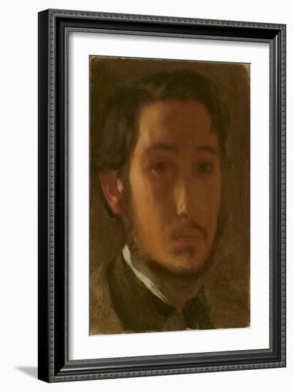 Self-Portrait with White Collar, c.1857-Edgar Degas-Framed Giclee Print