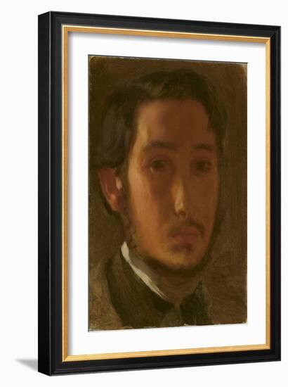 Self-Portrait with White Collar, c.1857-Edgar Degas-Framed Giclee Print