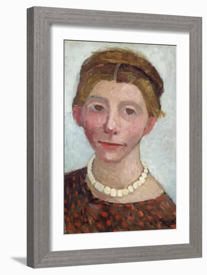 Self-Portrait with White Pearl Necklace, 1906-Paula Modersohn-Becker-Framed Giclee Print