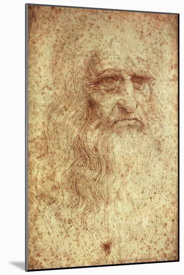 Self-Portrait-Leonardo da Vinci-Mounted Art Print