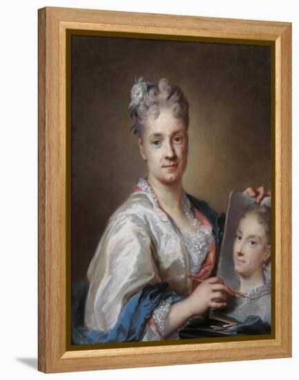 Self portrait-Rosalba Carriera-Framed Stretched Canvas