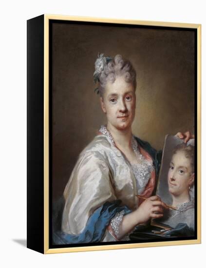 Self portrait-Rosalba Carriera-Framed Stretched Canvas