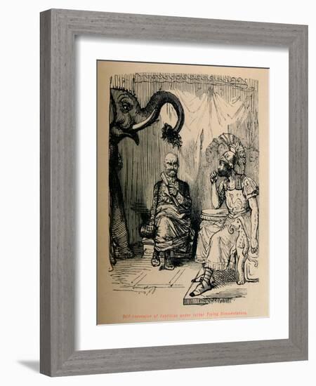 'Self-posession of Fabricius under rather Trying Circumstances', 1852-John Leech-Framed Giclee Print