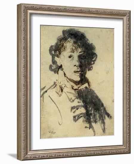 Selfportrait with Mouth Open-Rembrandt van Rijn-Framed Giclee Print