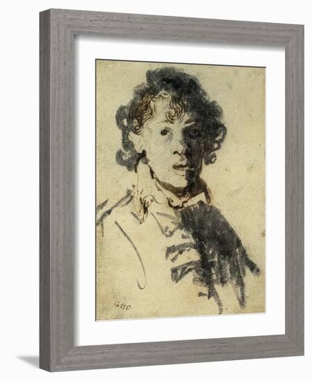 Selfportrait with Mouth Open-Rembrandt van Rijn-Framed Giclee Print