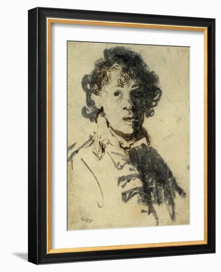 Selfportrait with Mouth Open-Rembrandt van Rijn-Framed Giclee Print