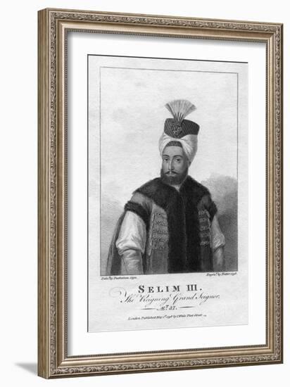 Selim Iii, the Reigning Grand Seignor Engraving-William Nutter-Framed Giclee Print