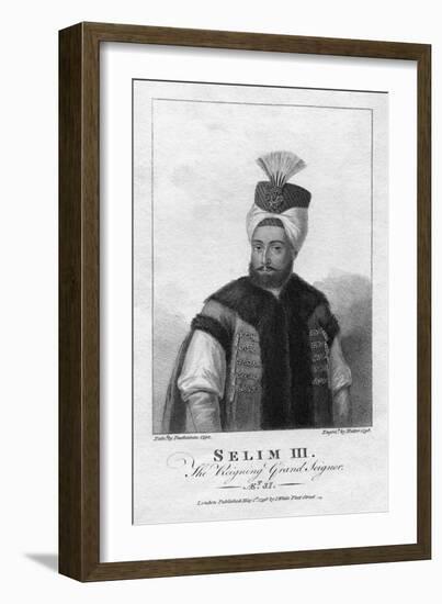 Selim Iii, the Reigning Grand Seignor Engraving-William Nutter-Framed Giclee Print