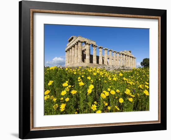 Selinus Greek Temple in Spring, Selinunte, Sicily, Italy, Europe-Stuart Black-Framed Photographic Print