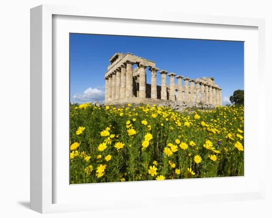 Selinus Greek Temple in Spring, Selinunte, Sicily, Italy, Europe-Stuart Black-Framed Photographic Print