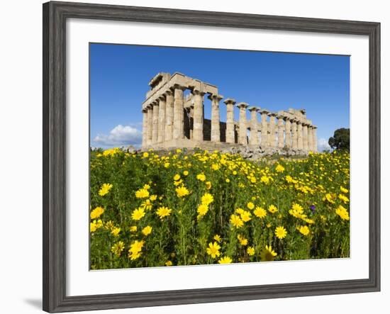 Selinus Greek Temple in Spring, Selinunte, Sicily, Italy, Europe-Stuart Black-Framed Photographic Print