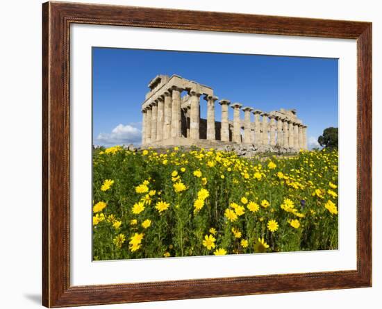 Selinus Greek Temple in Spring, Selinunte, Sicily, Italy, Europe-Stuart Black-Framed Photographic Print