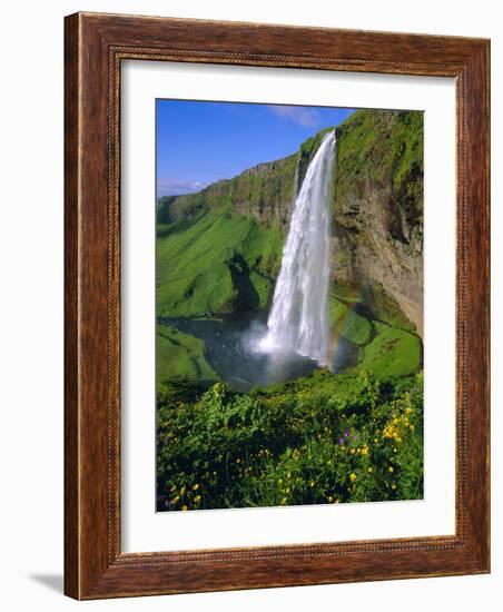 Seljalandsfoss Waterfall in the South of the Island, Iceland-Christian Kober-Framed Photographic Print