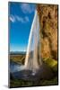 Seljalandsfoss Waterfall is a tourist icon in southern Iceland.-Betty Sederquist-Mounted Photographic Print