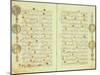 Seljuk Style Koran with Illuminated Sunburst Marks and Small Trees in the Margin-null-Mounted Giclee Print