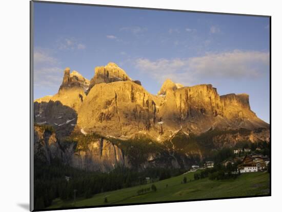 Sella Gruppe and Colfosco at Dawn, Dolomites, Italy, Europe-Gary Cook-Mounted Photographic Print