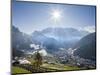 Sella mountain range and village Wolkenstein, Selva in the dolomites of South Tyrol, Alto Adige-Martin Zwick-Mounted Photographic Print