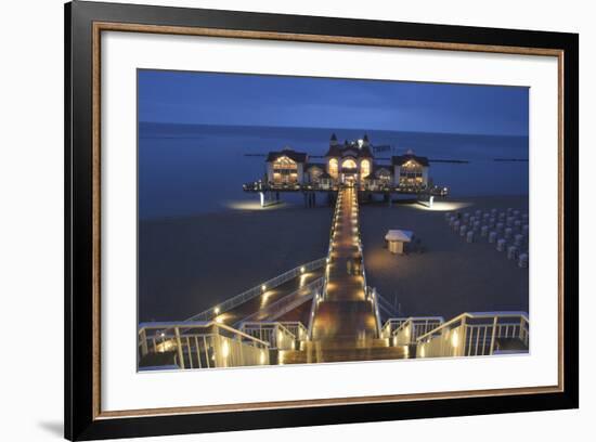 Sellin pier Rugen dusk West Pomerania Germany-Charles Bowman-Framed Photographic Print