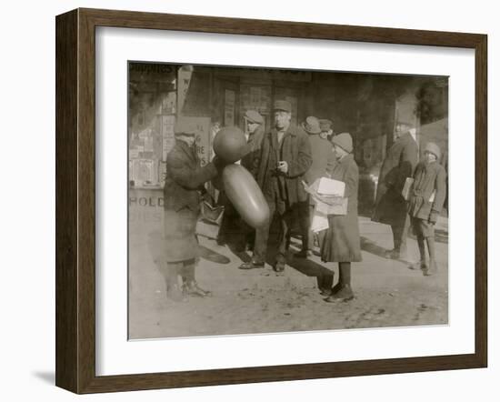 Selling Balloons and Handkerchiefs-Lewis Wickes Hine-Framed Photo