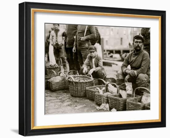 Selling Fish-Lewis Wickes Hine-Framed Photo