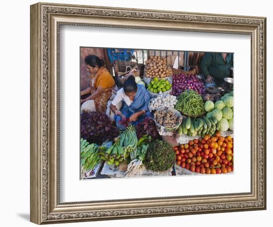 Selling Fruit in Local Market, Goa, India-Keren Su-Framed Photographic Print