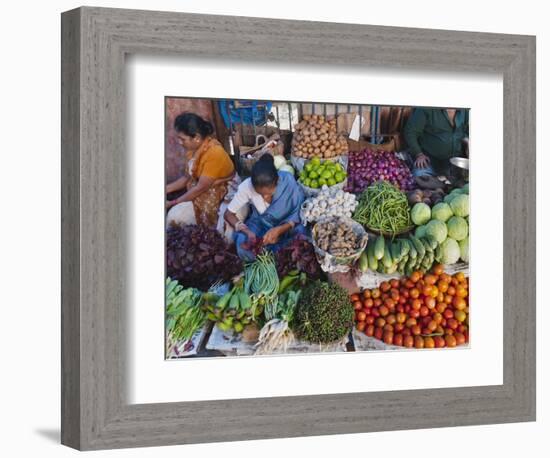 Selling Fruit in Local Market, Goa, India-Keren Su-Framed Photographic Print