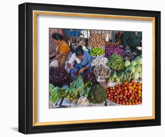 Selling Fruit in Local Market, Goa, India-Keren Su-Framed Photographic Print