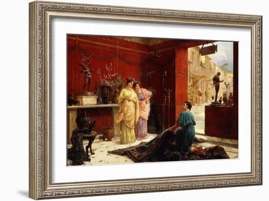 Selling His Wares (Oil on Canvas)-Ettore Forti-Framed Giclee Print