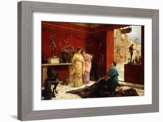 Selling His Wares (Oil on Canvas)-Ettore Forti-Framed Giclee Print