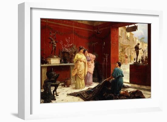 Selling His Wares (Oil on Canvas)-Ettore Forti-Framed Giclee Print
