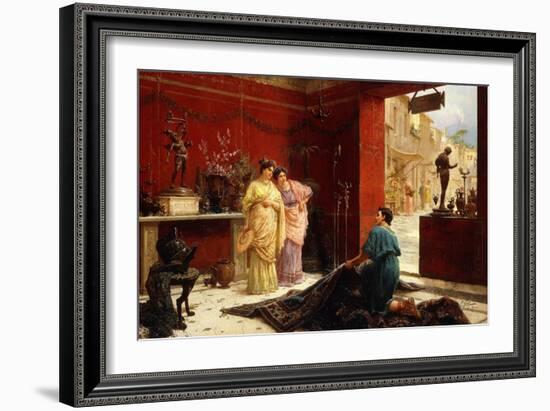 Selling His Wares (Oil on Canvas)-Ettore Forti-Framed Giclee Print