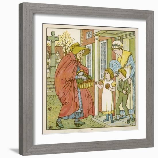 Selling Hot Cross Buns-Walter Crane-Framed Art Print