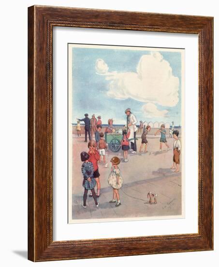 Selling Ice-Cream on the Promenade-Eve Garnett-Framed Art Print