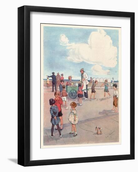 Selling Ice-Cream on the Promenade-Eve Garnett-Framed Art Print