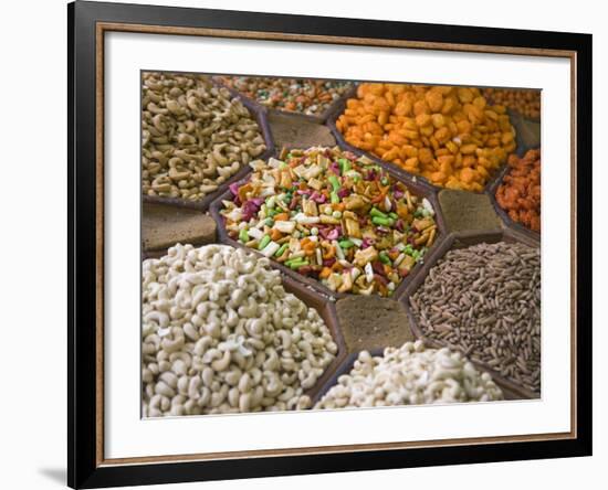 Selling Nuts and Dried Fruit at the Market, Dubai, United Arab Emirates-Keren Su-Framed Photographic Print