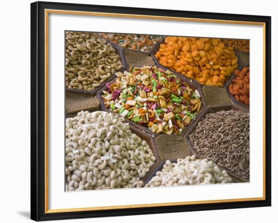 Selling Nuts and Dried Fruit at the Market, Dubai, United Arab Emirates-Keren Su-Framed Photographic Print