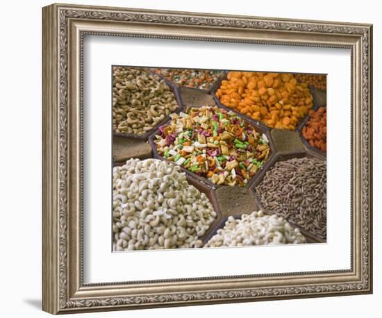 Selling Nuts and Dried Fruit at the Market, Dubai, United Arab Emirates-Keren Su-Framed Photographic Print