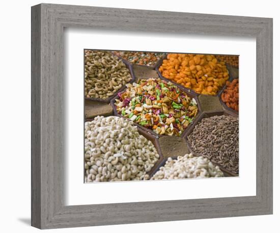 Selling Nuts and Dried Fruit at the Market, Dubai, United Arab Emirates-Keren Su-Framed Photographic Print