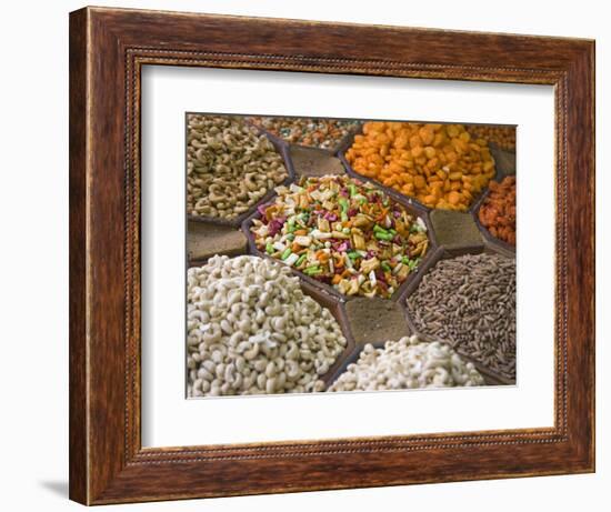 Selling Nuts and Dried Fruit at the Market, Dubai, United Arab Emirates-Keren Su-Framed Photographic Print