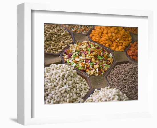 Selling Nuts and Dried Fruit at the Market, Dubai, United Arab Emirates-Keren Su-Framed Photographic Print