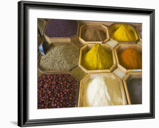 Selling Spices at the Market, Dubai, United Arab Emirates-Keren Su-Framed Photographic Print