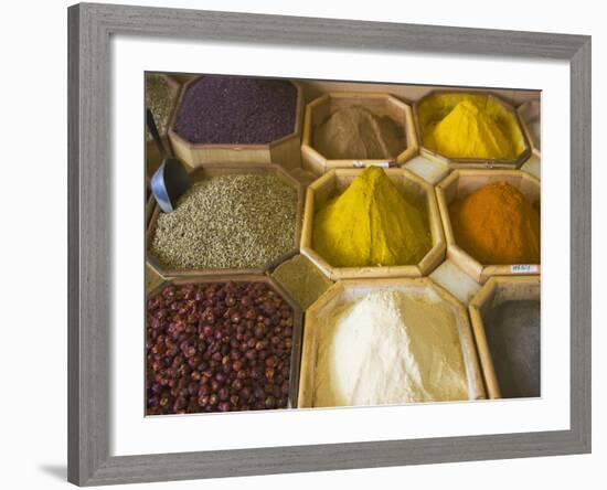 Selling Spices at the Market, Dubai, United Arab Emirates-Keren Su-Framed Photographic Print