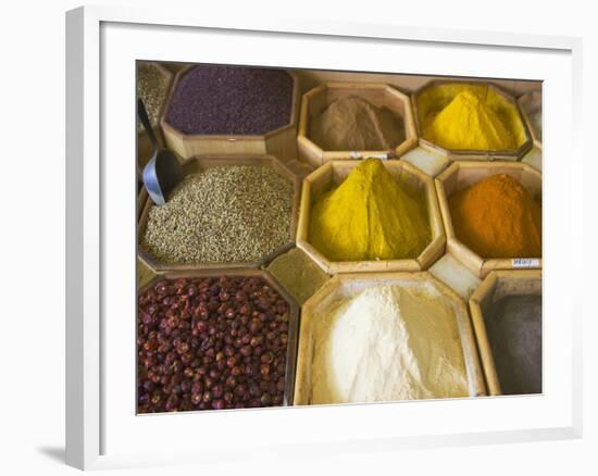 Selling Spices at the Market, Dubai, United Arab Emirates-Keren Su-Framed Photographic Print