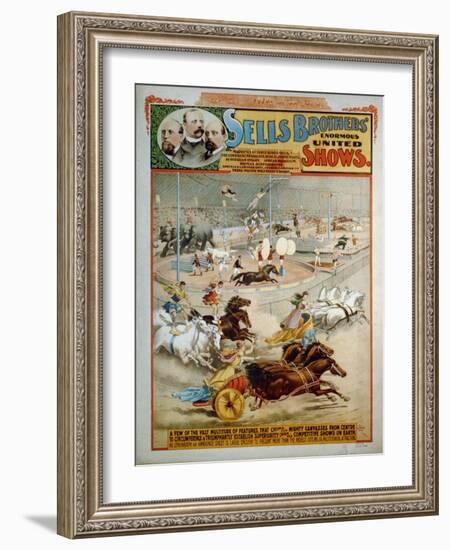 Sells Brothers' Enormous Shows, Ca 1885-null-Framed Giclee Print