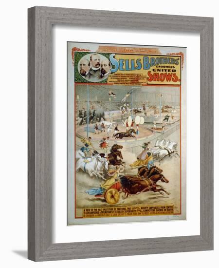 Sells Brothers' Enormous Shows, Ca 1885-null-Framed Giclee Print