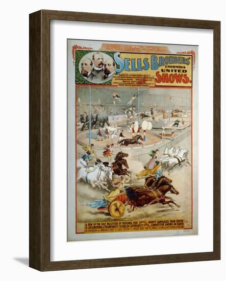 Sells Brothers' Enormous Shows, Ca 1885-null-Framed Giclee Print