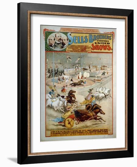 Sells Brothers' Enormous Shows, Ca 1885-null-Framed Giclee Print