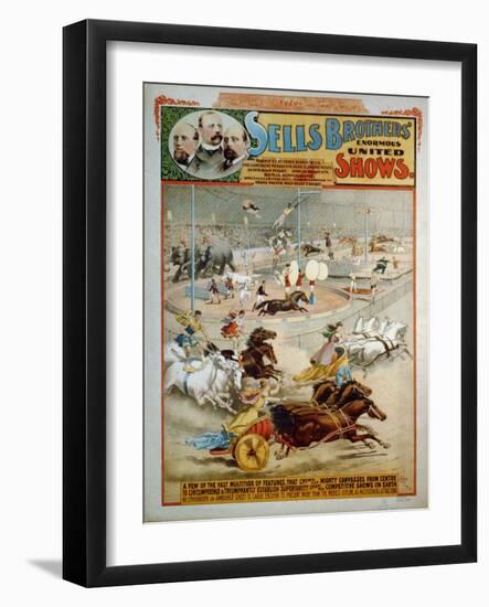 Sells Brothers' Enormous Shows, Ca 1885-null-Framed Giclee Print